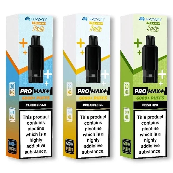 Hayati Pro Max Plus Prefilled Pod Refill – 6000 Puffs | 20mg Nic Salt | 12ml Capacity