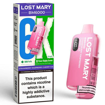 Strawberry Raspberry Cherry Ice Lost Mary BM6000 Disposable Vape Kit