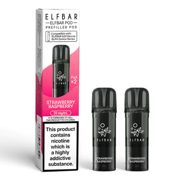 Elfbar 600 Prefilled Replacement Pods - 2PK - Strawberry Raspberry