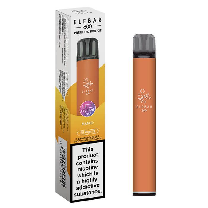 Elf Bar vape pen and packaging on a white background