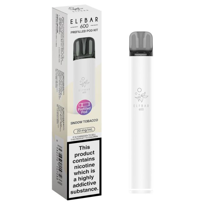 Elf Bar vape pen and packaging on a white background