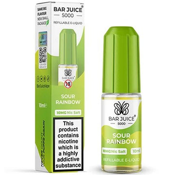 Sour Rainbow Nic Salt E Liquid 10ml By Bar Juice 5000