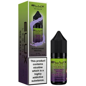 Blackcurrant Menthol Nic Salt E Liquid 10ml By Elux Legend