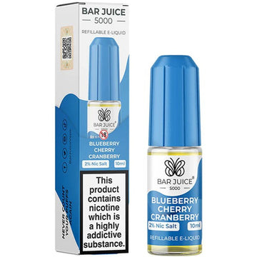 Blueberry Cherry Cranberry Nic Salt E Liquid 10ml By Bar Juice 5000