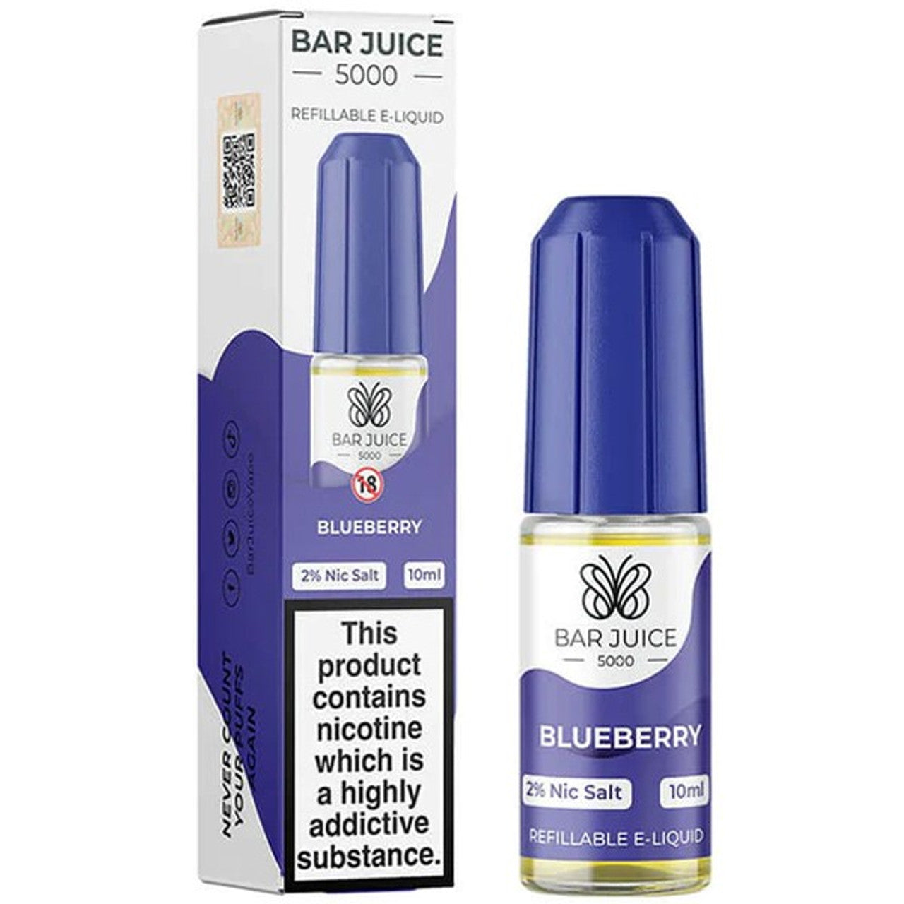 Blueberry Nic Salt E Liquid 10ml By Bar Juice 5000