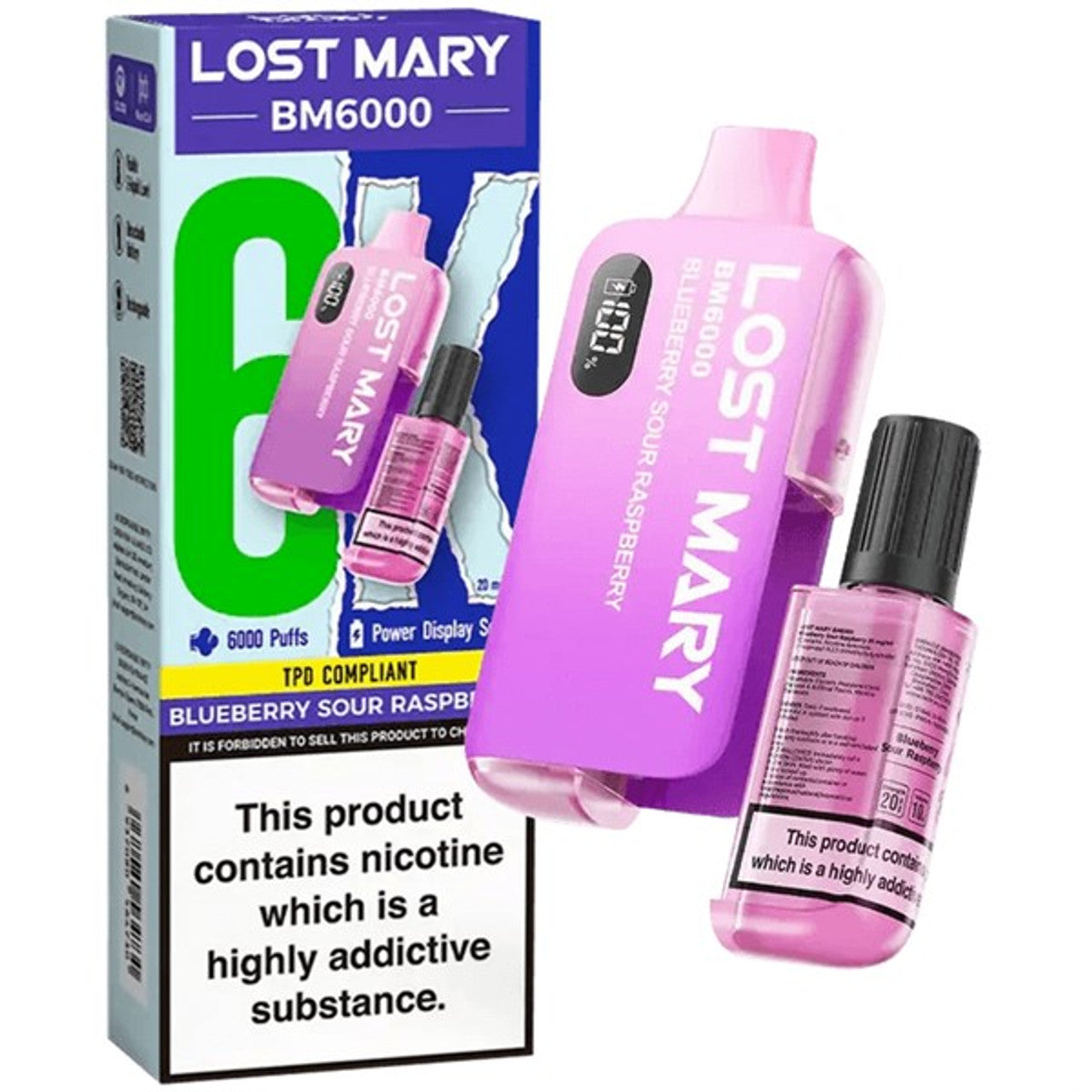 Blueberry Sour Raspberry Lost Mary BM6000 Prefilled Pod Kit