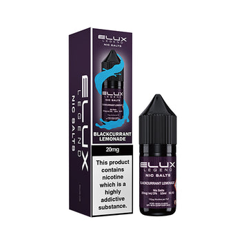 Elux Legend Nic Salts Blackcurrant Lemonade vape juice packaging on a white background