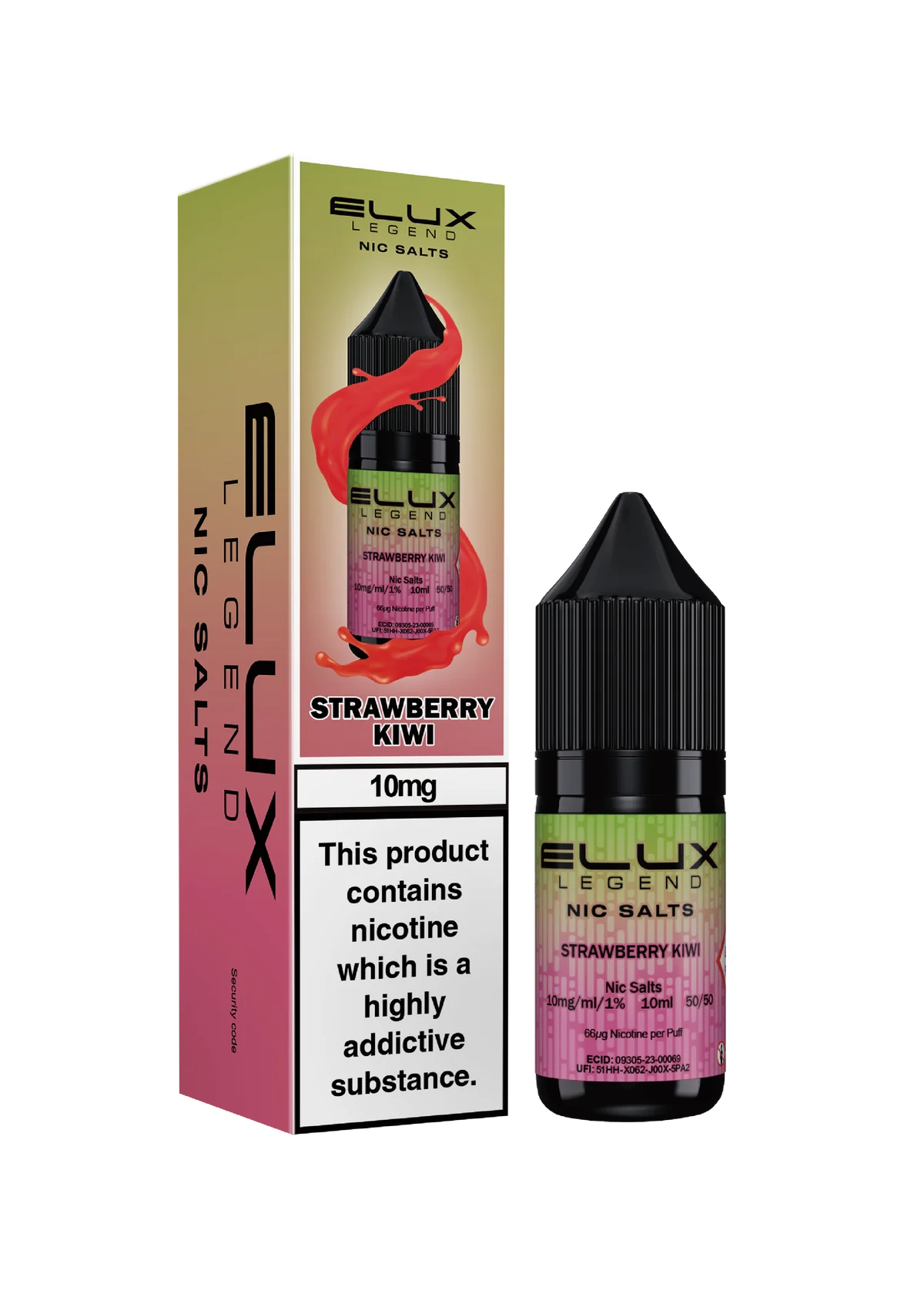 Strawberry Kiwi Nic Salt E Liquid 10ml By Elux Legend