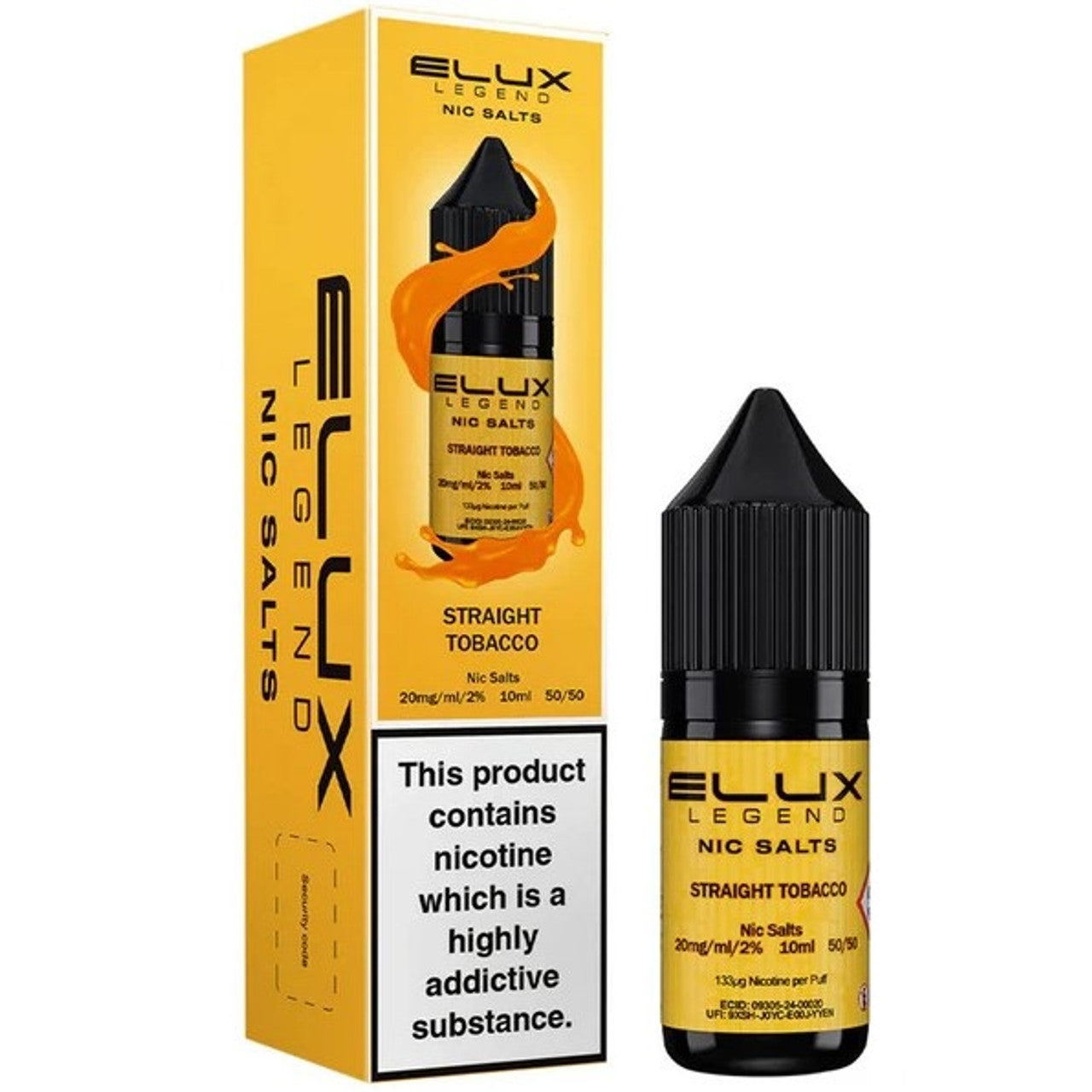 Straight Tobacco Nic Salt E Liquid 10ml By Elux Legend
