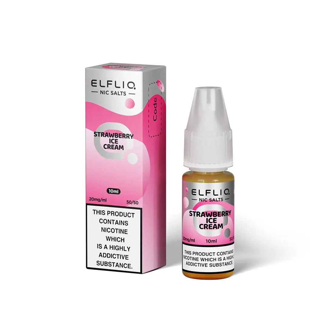 Strawberry Ice Cream Nic Salt E Liquid 10ml By Elf Bar Elfliq