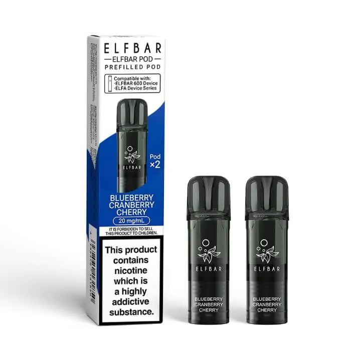 Elfbar 600 Prefilled Replacement Pods - 2PK - Blueberry Cranberry Cherry