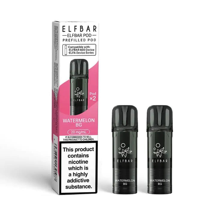 Elfbar 600 Prefilled Replacement Pods - 2PK - Watermelon BG