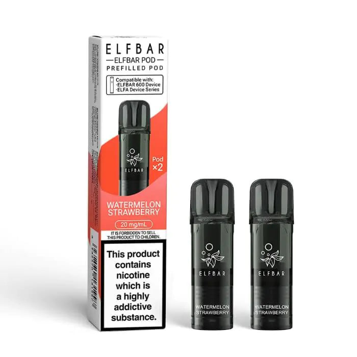 Elfbar 600 Prefilled Replacement Pods - 2PK - Watermelon Strawberry
