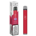 Red Elfbar 600 vape pen with packaging on a white background