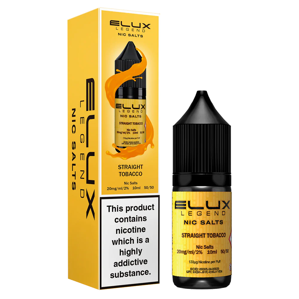 Straight Tobacco Nic Salt E Liquid 10ml By Elux Legend
