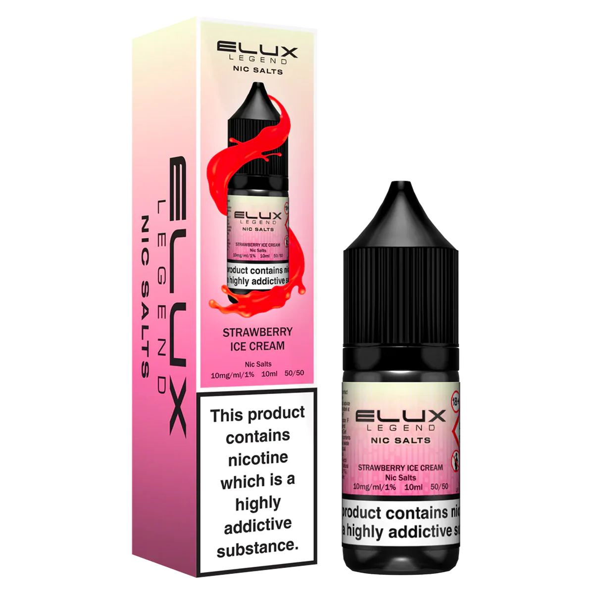 Strawberry Ice Cream Nic Salt E Liquid 10ml By Elux Legend