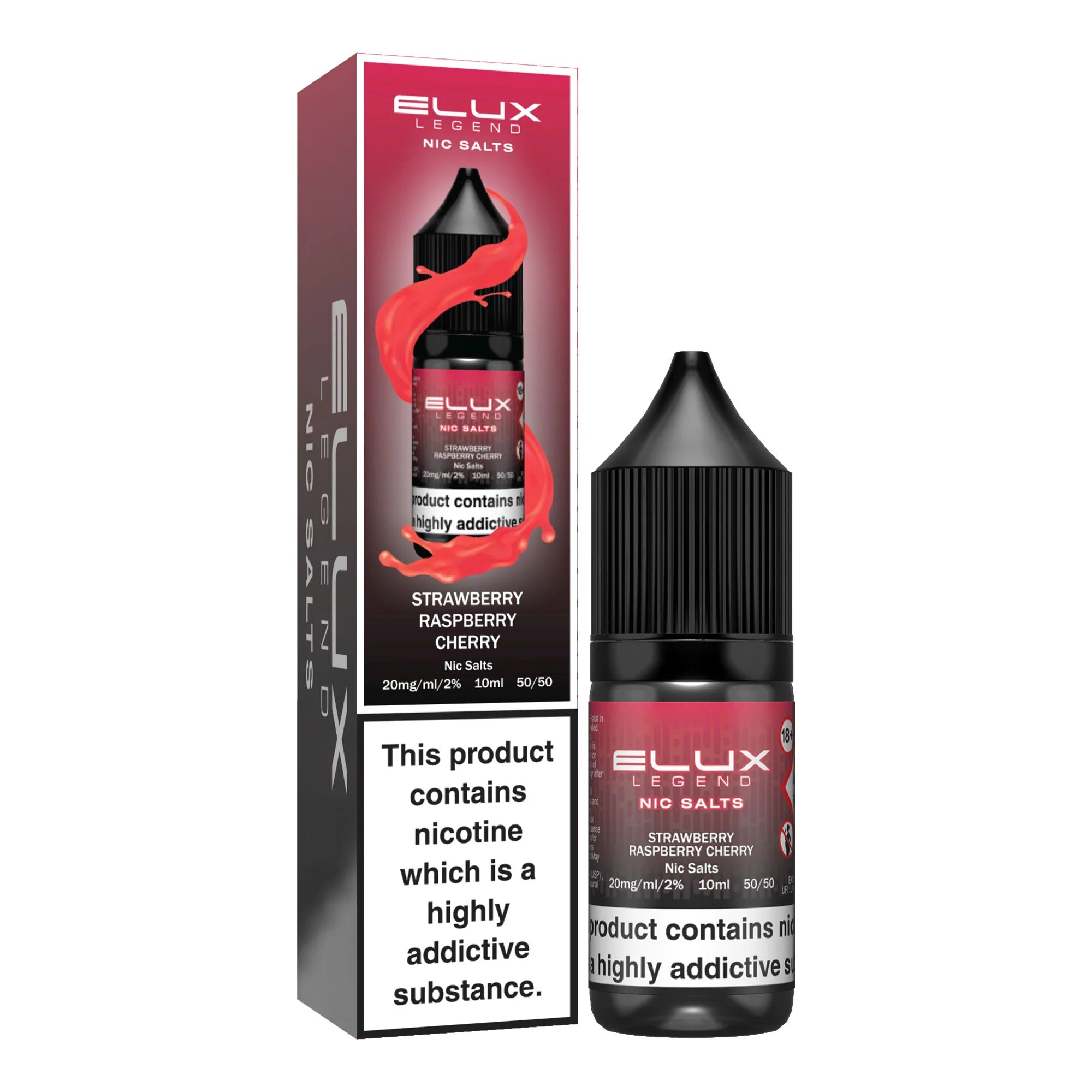 Strawberry Raspberry Cherry Nic Salt E Liquid 10ml By Elux Legend