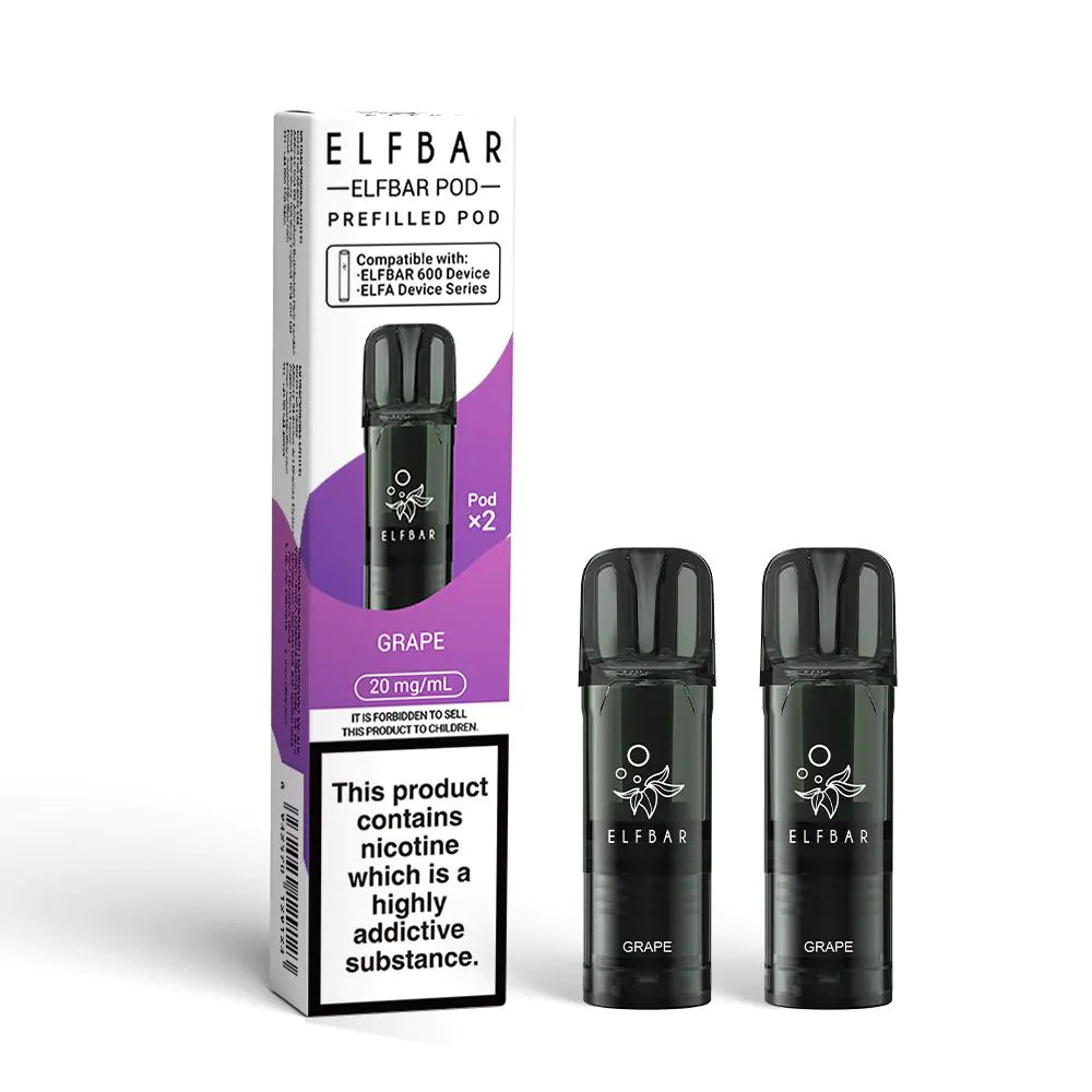 Elfbar 600 Prefilled Replacement Pods - 2PK - Grape