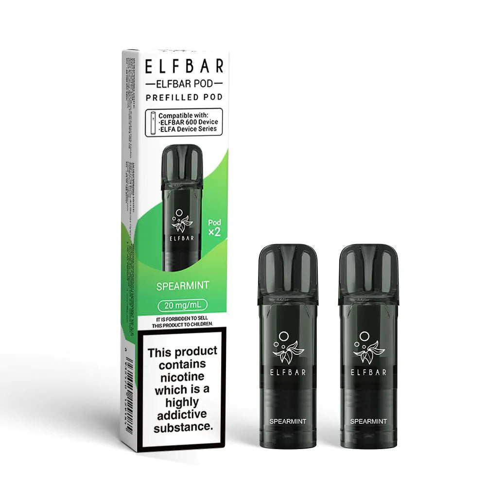 Elfbar 600 Prefilled Replacement Pods - 2PK - Spearmint